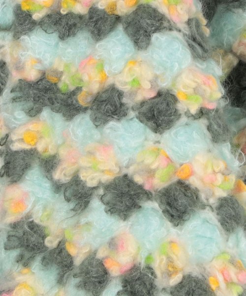 フラワーパイル ショートカーディガン 