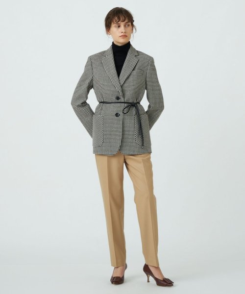 ブラウニーハウンドトゥース ベルテッドジャケット 