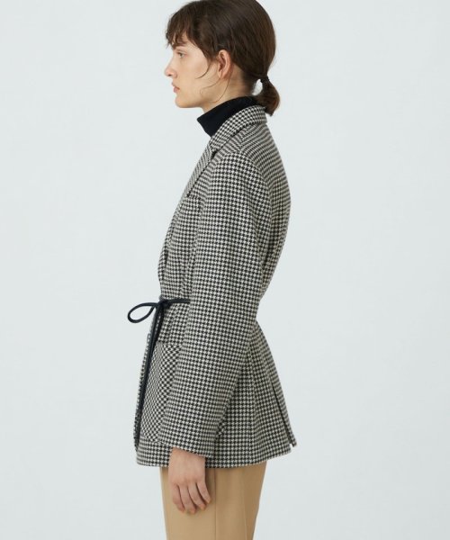 ブラウニーハウンドトゥース ベルテッドジャケット 