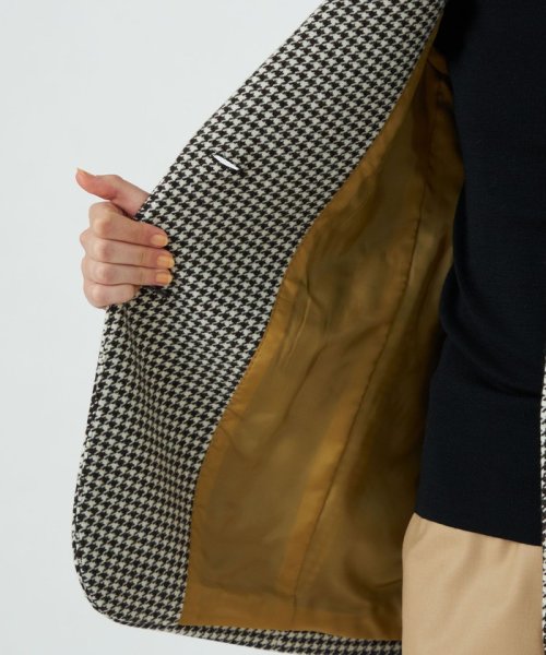 ブラウニーハウンドトゥース ベルテッドジャケット 