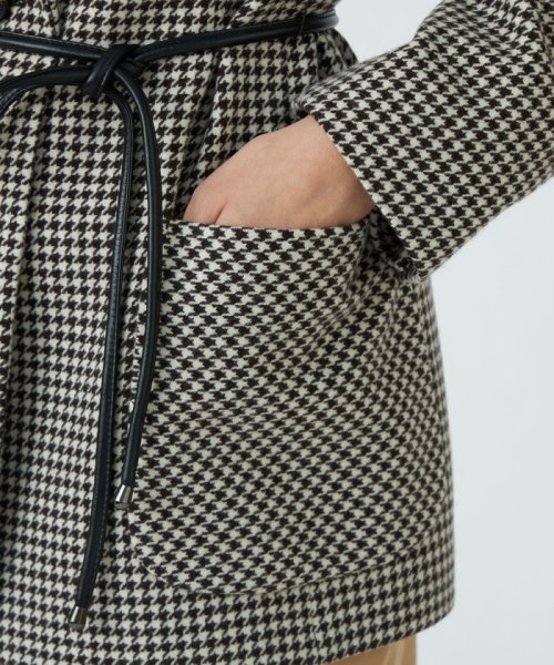 ブラウニーハウンドトゥース ベルテッドジャケット 