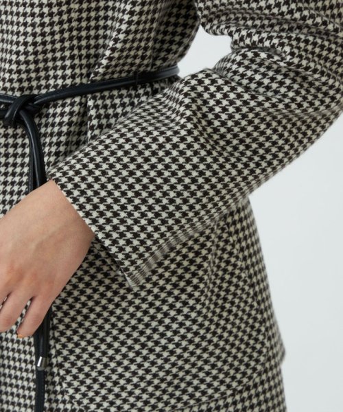 ブラウニーハウンドトゥース ベルテッドジャケット 