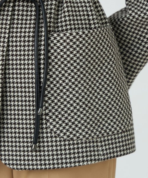 ブラウニーハウンドトゥース ベルテッドジャケット 