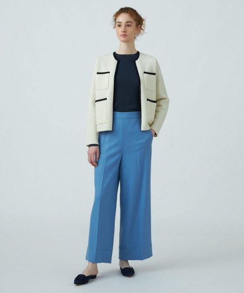 ストレッチボタニー ワイドパンツ 