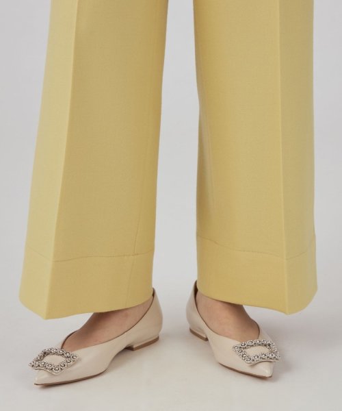 ストレッチボタニー ワイドパンツ 