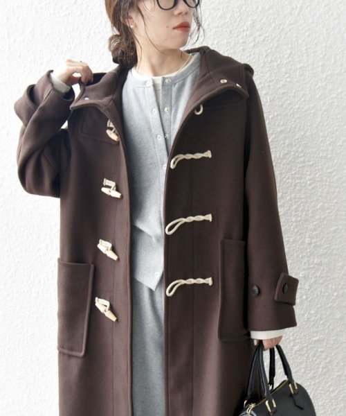 SHIPS any: メルトン ロング ダッフル コート 