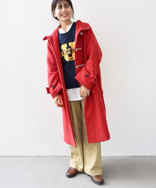 SHIPS any: メルトン ロング ダッフル コート 