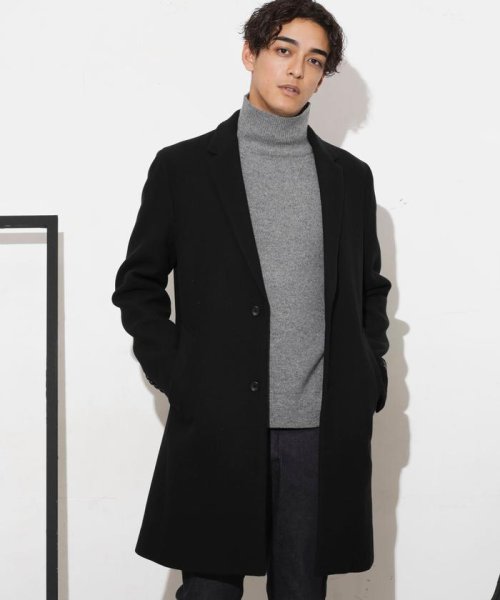 「SUPER140S」ダブルメルトンチェスターフィールドコート SUPER140S