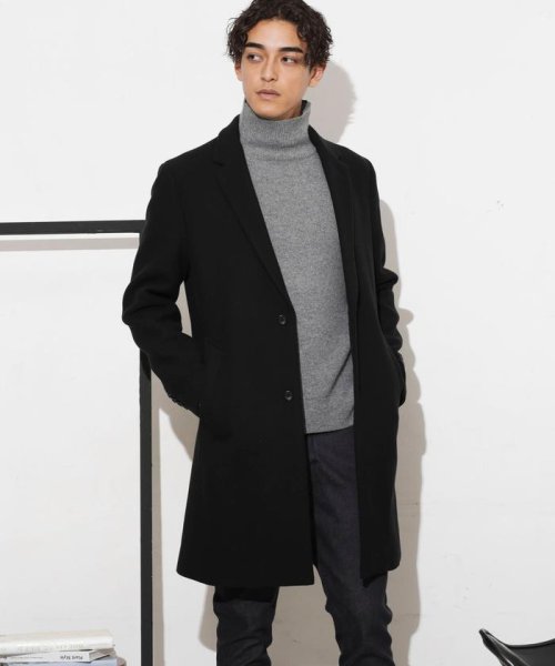 「SUPER140S」ダブルメルトンチェスターフィールドコート SUPER140S