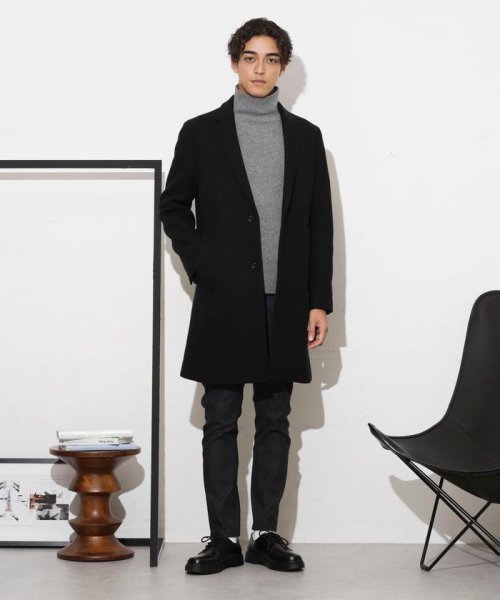 「SUPER140S」ダブルメルトンチェスターフィールドコート SUPER140S