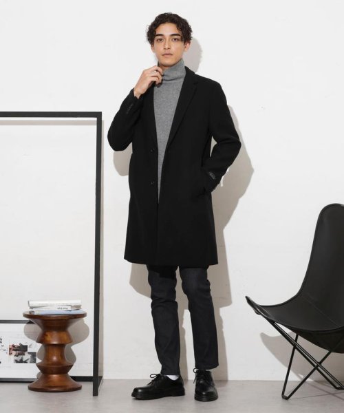 「SUPER140S」ダブルメルトンチェスターフィールドコート SUPER140S