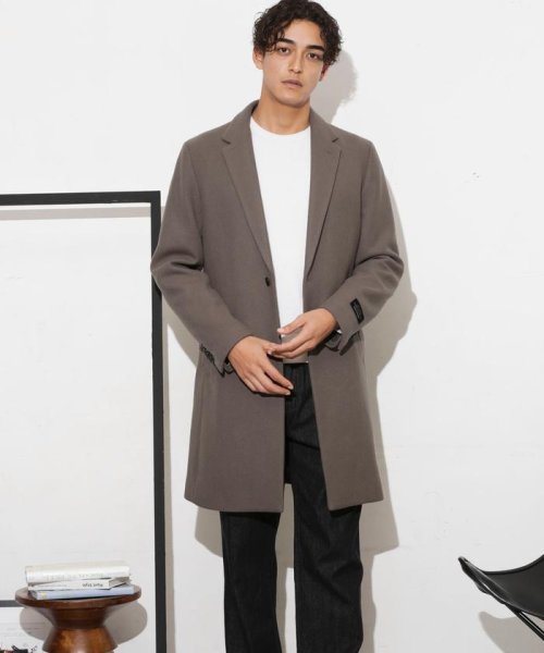 「SUPER140S」ダブルメルトンチェスターフィールドコート SUPER140S
