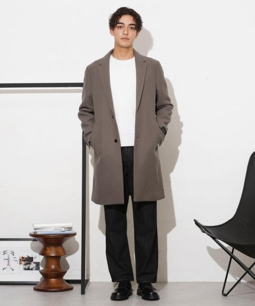 「SUPER140S」ダブルメルトンチェスターフィールドコート SUPER140S
