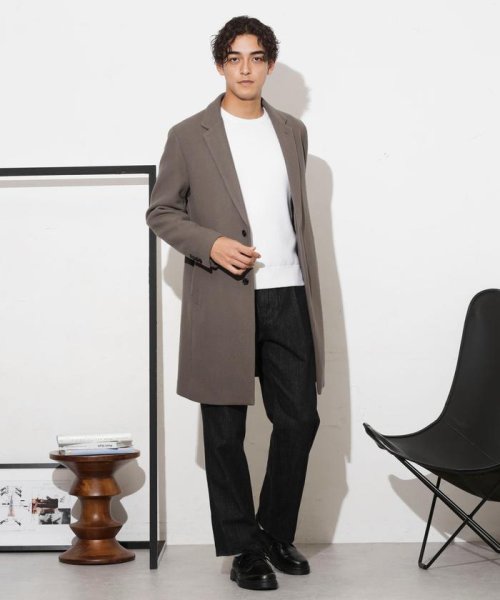 「SUPER140S」ダブルメルトンチェスターフィールドコート SUPER140S