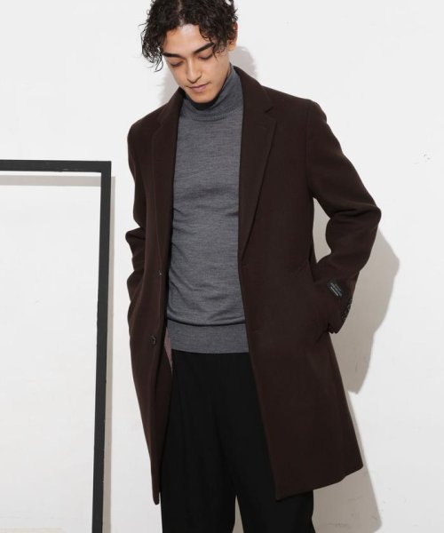 「SUPER140S」ダブルメルトンチェスターフィールドコート SUPER140S