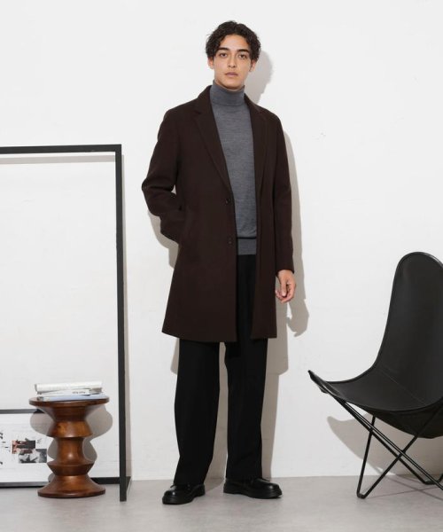 「SUPER140S」ダブルメルトンチェスターフィールドコート SUPER140S