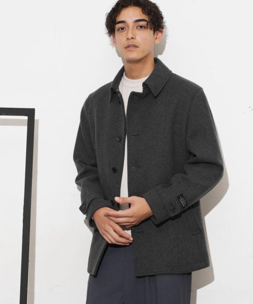 「SUPER140’S」ダブルメルトンシングルピーコート SUPER140S