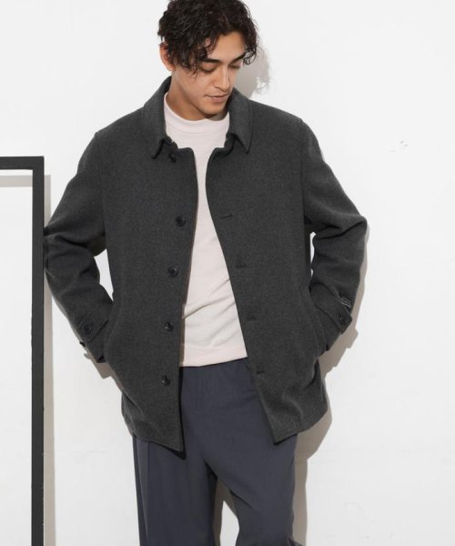 「SUPER140’S」ダブルメルトンシングルピーコート SUPER140S