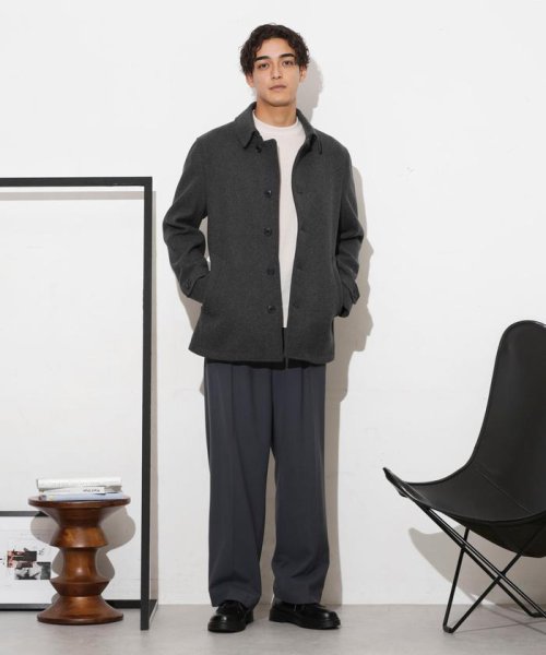 「SUPER140’S」ダブルメルトンシングルピーコート SUPER140S