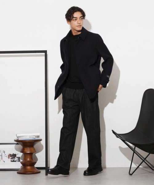 「SUPER140’S」ダブルメルトンシングルピーコート SUPER140S