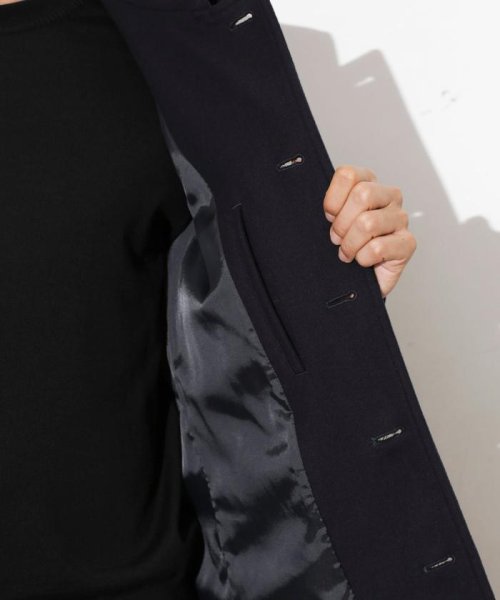 「SUPER140’S」ダブルメルトンシングルピーコート SUPER140S