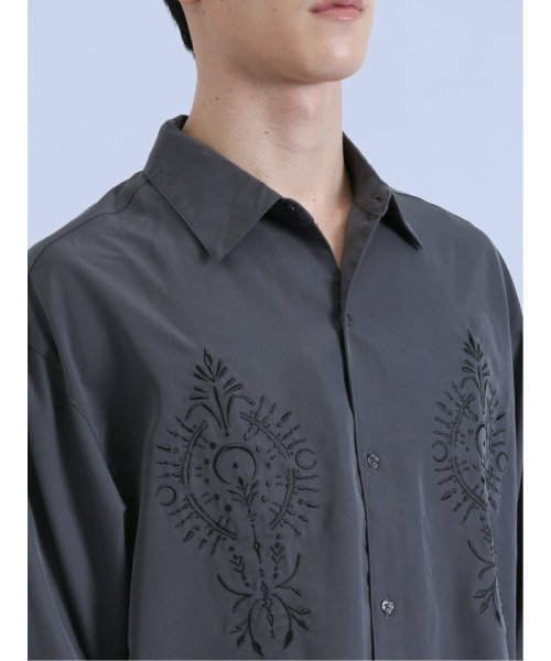 semanticdesign(セマンティックデザイン)/とろみ刺繍 レギュラーカラー長袖 メンズ シャツ カジュアル トップス インナー ギフト プレゼント 羽織り カーディガン アウター/img16