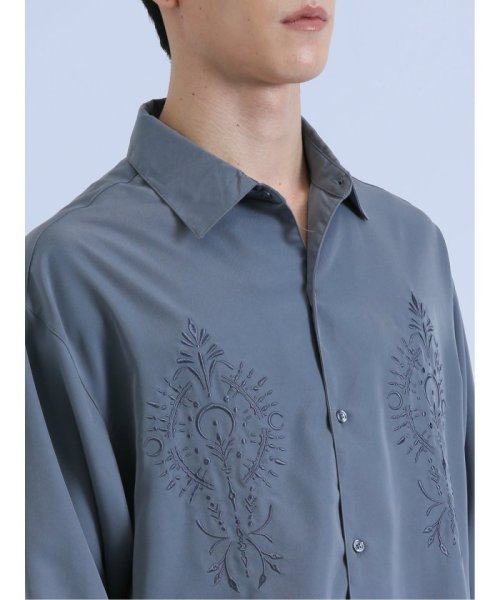 semanticdesign(セマンティックデザイン)/とろみ刺繍 レギュラーカラー長袖 メンズ シャツ カジュアル トップス インナー ギフト プレゼント 羽織り カーディガン アウター/img42