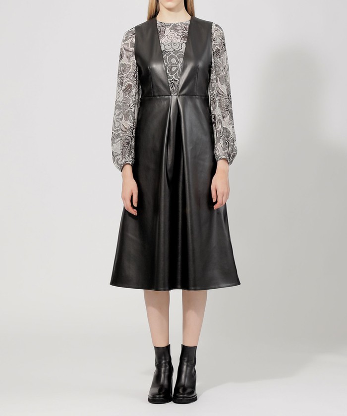 シンセティックレザー ジャンパースカート(505573451)｜阪急百貨店公式