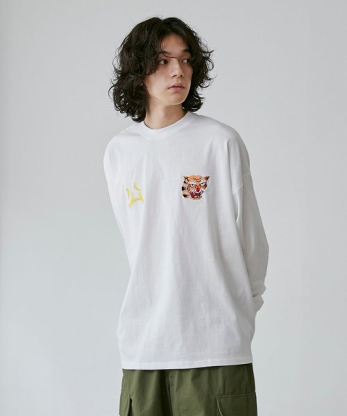 coen(coen)/ビッグシルエットスーベニア刺繍天竺ロングスリーブTシャツ/img14