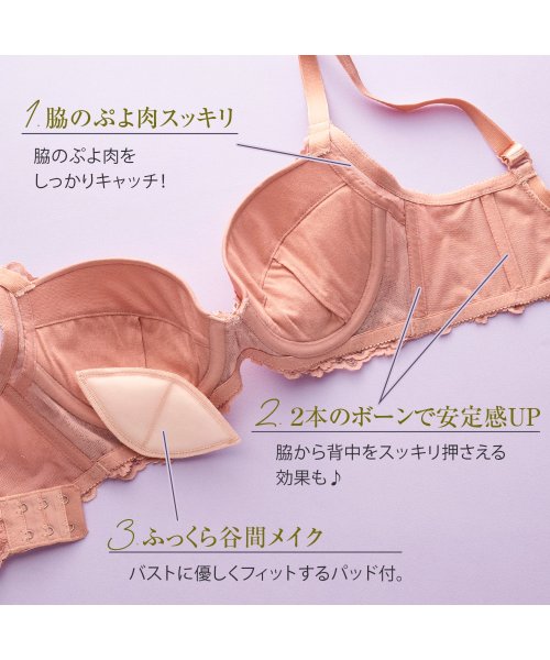 Lingerie by GeeRA(ランジェリーバイジーラ)/【3点セット】サイドリフト＆センターレースブラ&ショーツ&Tバック(B－E)/img21