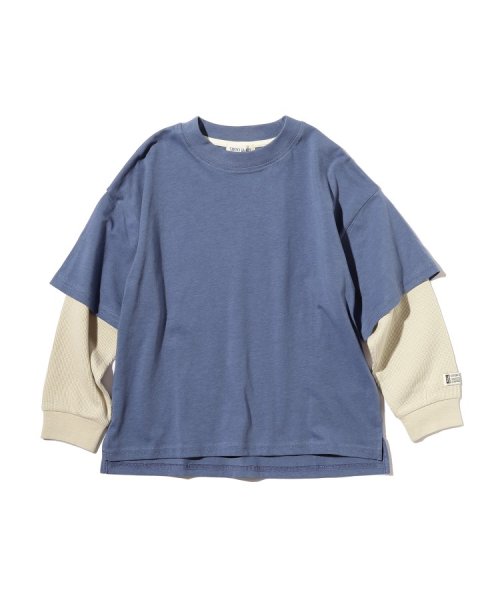 SHOO・LA・RUE(Kids) (シューラルーキッズ)/【110－140cm】袖ワッフルレイヤードロンT/img01