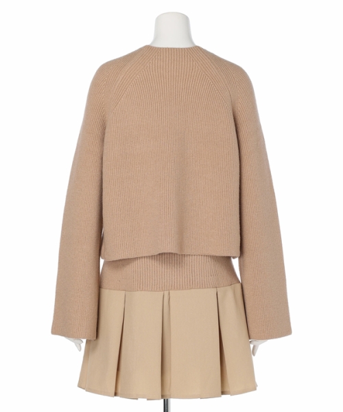 大人気新作 【最終値下げ】クロップドニットタックミニスカートSET リ  