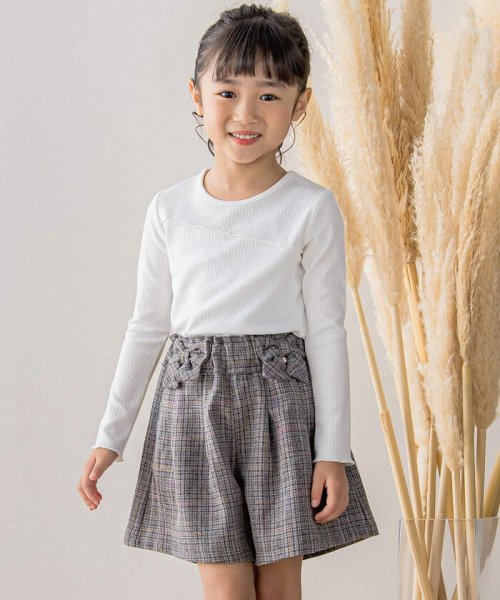 BeBe Petits Pois Vert(ベベ プチ ポワ ヴェール)/【店舗限定】【お揃い】カラフルチェックorウール風キュロットパンツ(95~150/img04