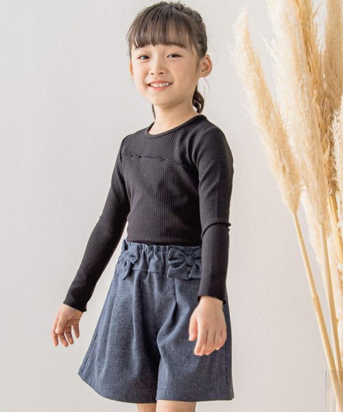 BeBe Petits Pois Vert(ベベ プチ ポワ ヴェール)/【店舗限定】【お揃い】カラフルチェックorウール風キュロットパンツ(95~150/img06