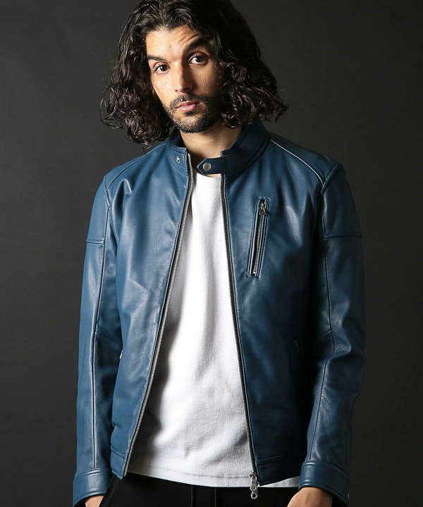 Rattle Trap ダークブルー レザージャケット M Rattle Trap ダーク