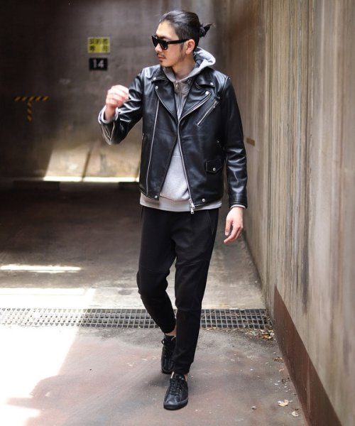 ダブルレザーライダースジャケット 