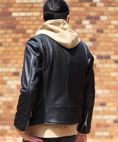 ダブルレザーライダースジャケット 