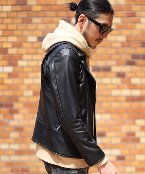 ダブルレザーライダースジャケット 