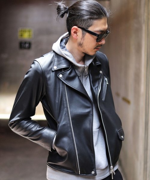 ダブルレザーライダースジャケット 