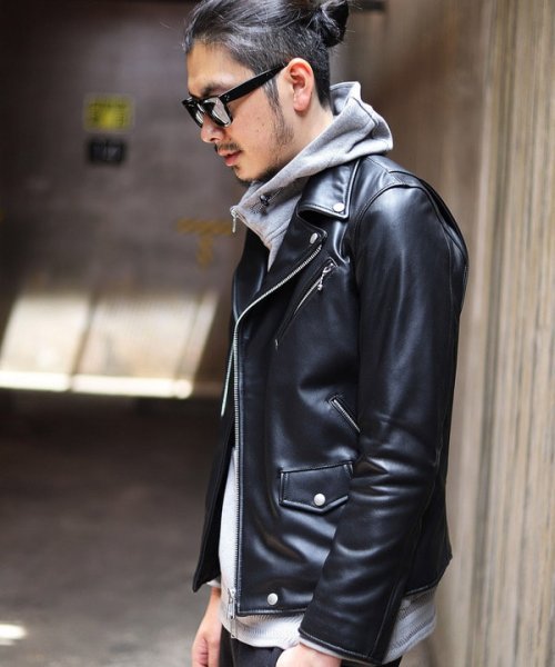 ダブルレザーライダースジャケット 