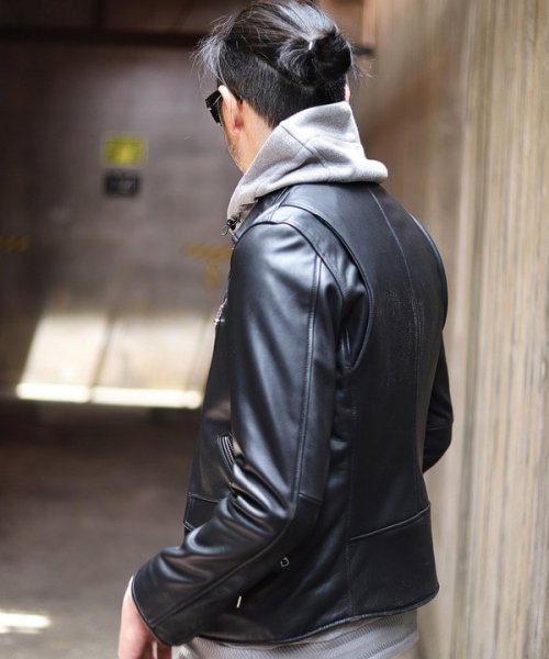 ダブルレザーライダースジャケット 