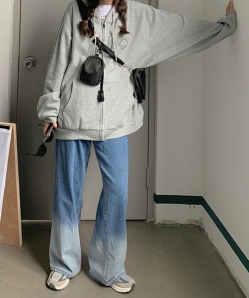 SEU(エスイイユウ)/ジップアップパーカー オーバーサイズ 薄手 韓国ファッション 春夏秋 カーディガン 冷房対策 /img21
