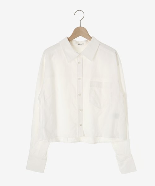 le.coeur blanc(ルクールブラン)/クロップドパールボタンシャツ/img01