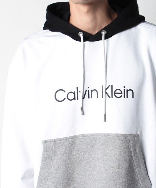 Calvin Klein(カルバンクライン)/【Calvin Klein / カルバンクライン】フロントロゴ 配色 スウェット フーディー プルオーバー パーカー カンガルーポケット 長袖 40CM273/img08