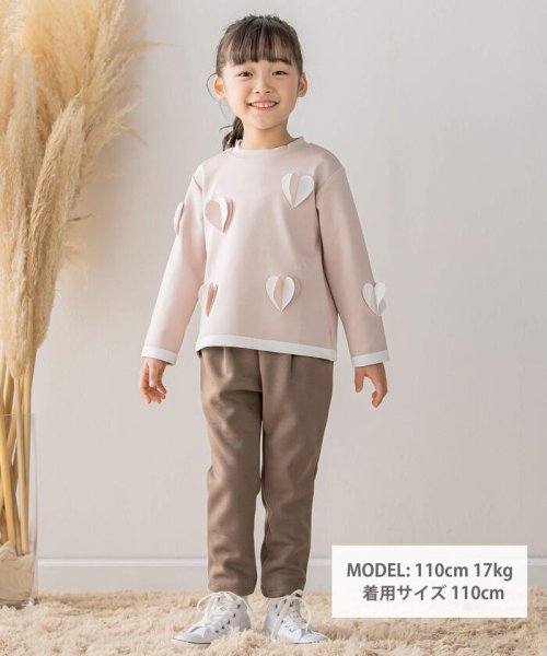 BeBe Petits Pois Vert(ベベ プチ ポワ ヴェール)/【店舗限定】ダンボールニットウエストリボンパンツ(95~150cm)/img02