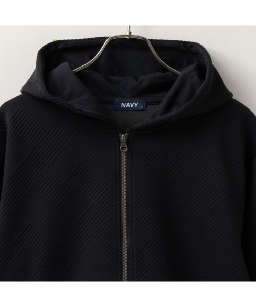 MAC HOUSE(men)(マックハウス（メンズ）)/NAVY ネイビー 幾何学柄キルトパーカー T2－23AW－MC7/img02