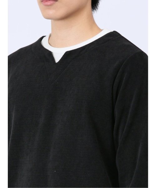 TAKA-Q(タカキュー)/さまになる フェイクレイヤード キーネック 長袖 メンズ Tシャツ カットソー カジュアル インナー ビジネス ギフト プレゼント/img07