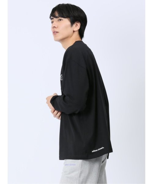 TAKA-Q(タカキュー)/【WEB限定】ミンズクローゼット/mihns closet モノトーンプリント クルー 長袖 メンズ Tシャツ カットソー カジュアル インナー ビジネス ギフ/img01