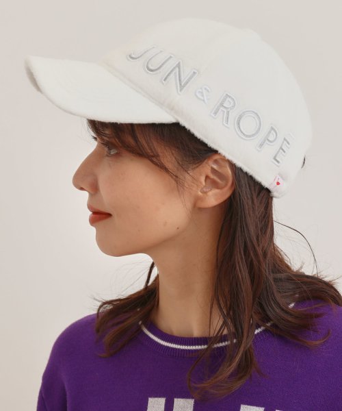 JUN and ROPE(ジュン＆ロペ)/ショートファーフリースロゴ入りキャップ/img13