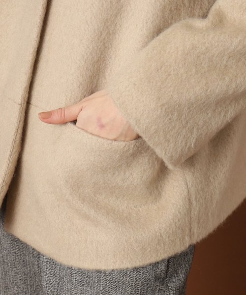 【otonaMUSE12月号掲載】モヘヤ混シャギーショートジャケット 